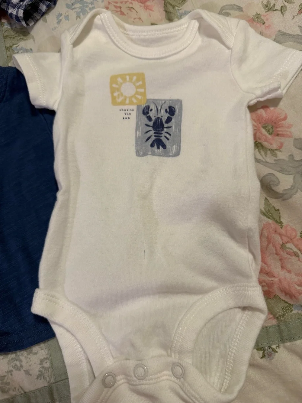 Carter's Navy Blue & White Gingham Baby Matching Set